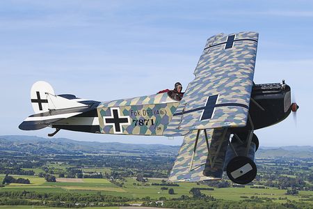 A Fokker D.VII sports a lozenge pattern that makes it blend into the sky when viewed from a distance.