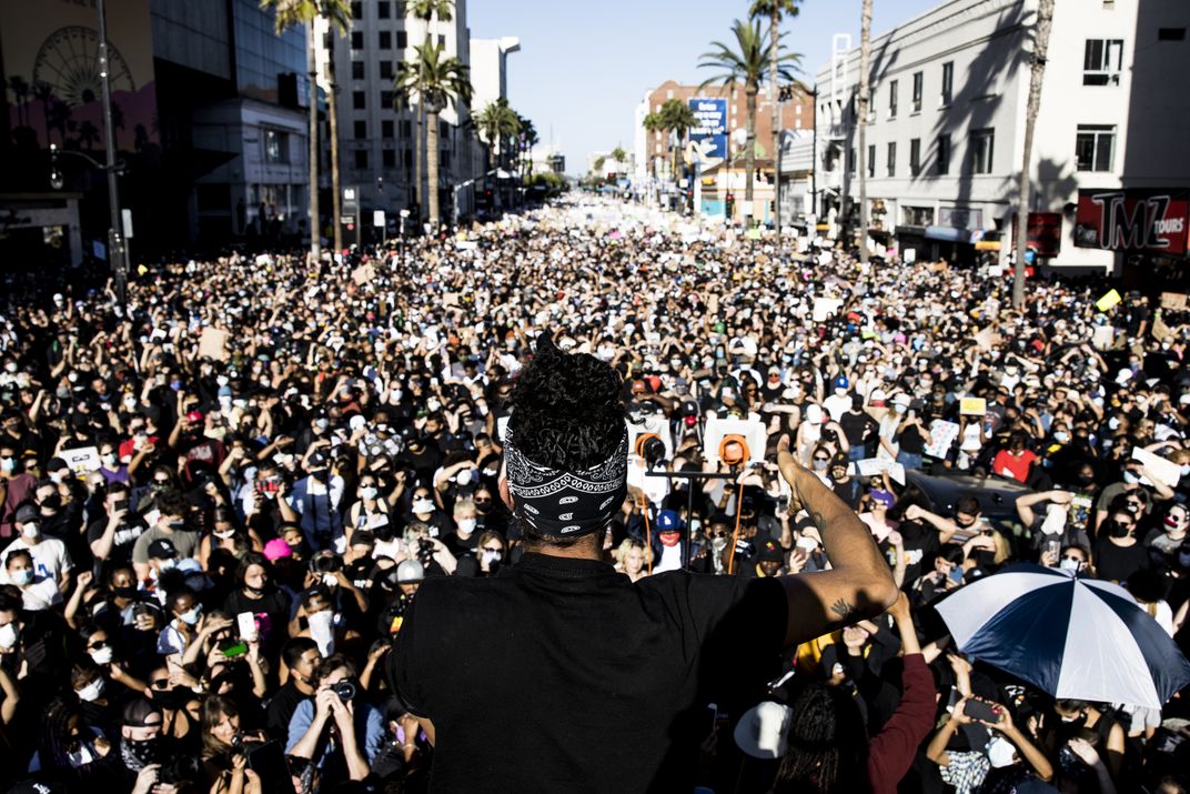 Janaya Khan at a Black Lives Matter protest in Hollywood, Tommy Oliver, June 7, 2020