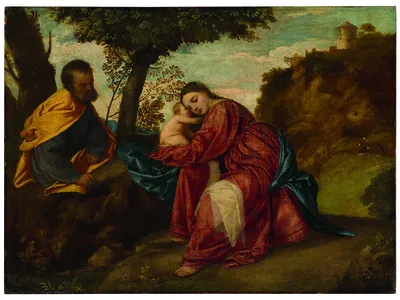 Titian,&nbsp;The Rest on the Flight into Egypt,&nbsp;1508

