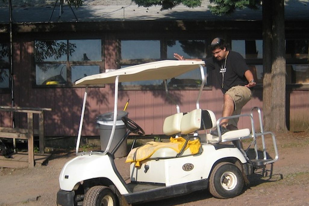 This man is ghost riding. Wikipedia says so.