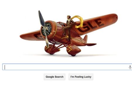 Today's Google Doodle celebrates Amelia Earhart's birthday.