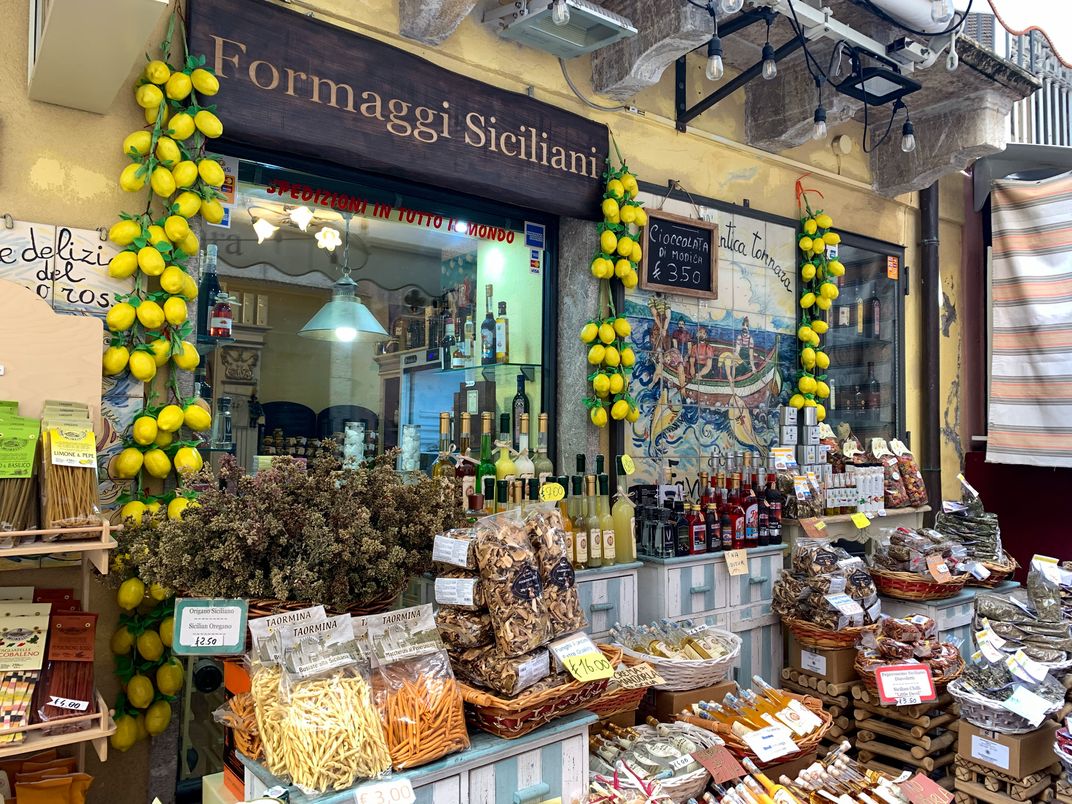 Traditional market in Sicily