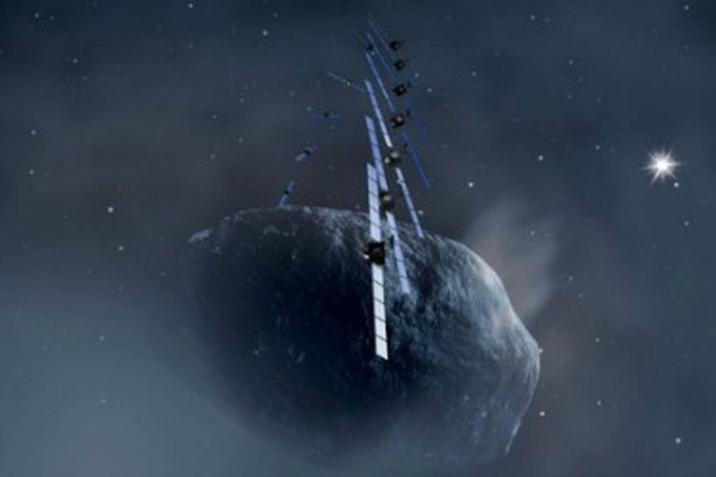 Rosetta eyeing the comet Churyumov-Gerasimenko