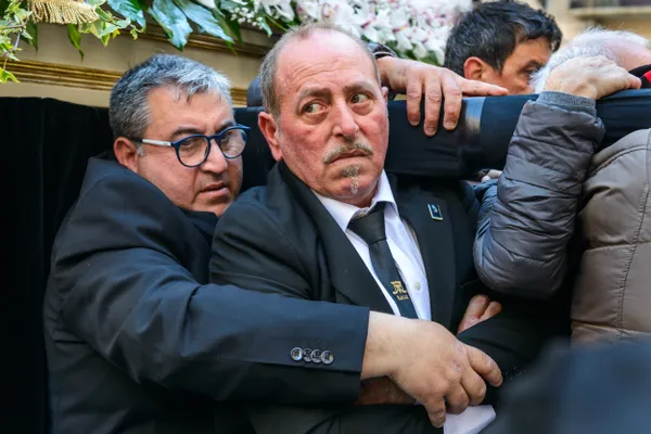 Carriers at the 24hour Holy Week Procession in Trapani thumbnail