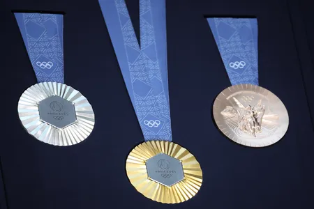The newly unveiled medals will be awarded at this summer's Olympic games, which will take place between July 26 and August 11.