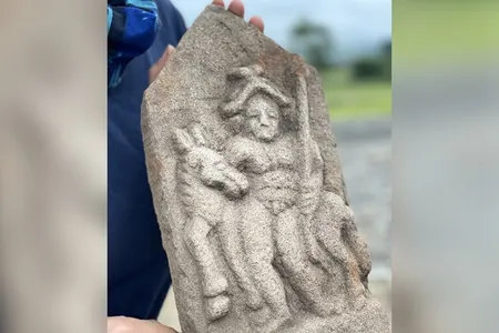 The sandstone relief is the first of its kind found at Vindolanda, a Roman fort near Hadrian's Wall.