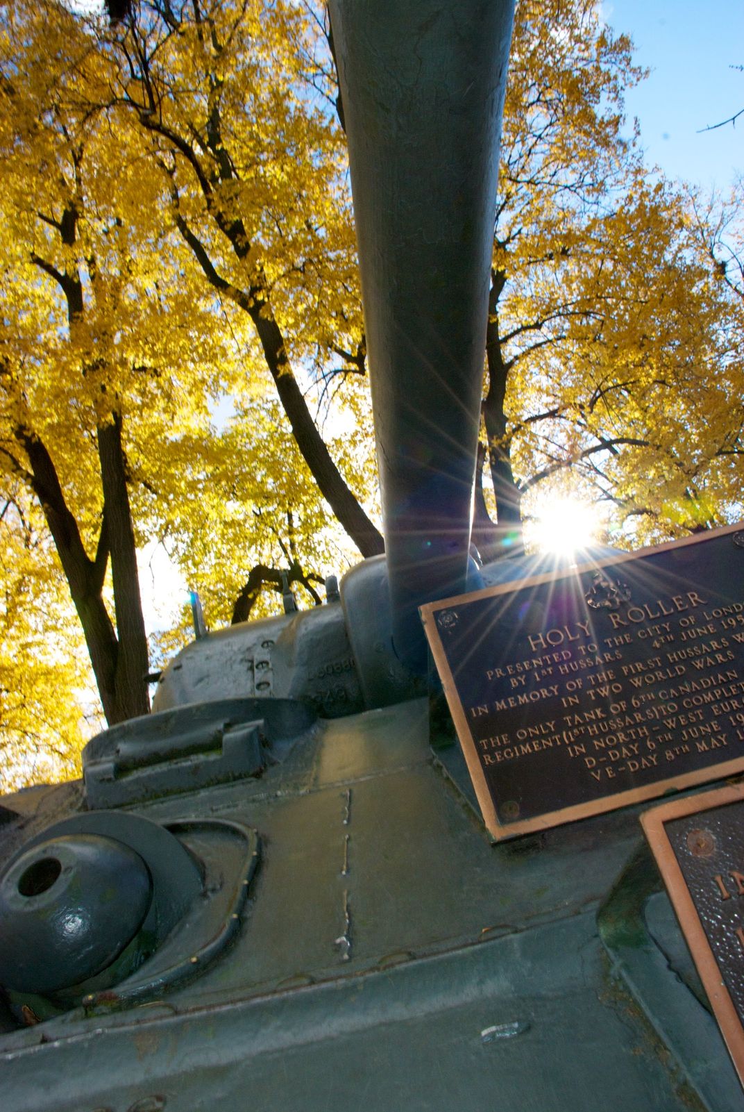 The Holy Roller Wwii Tank Memorial In London Ontario One Of The Few Canadian Tanks To Return To Canada From Wwii And A Tank That Was Commanded By My Wife S Late Grandfather