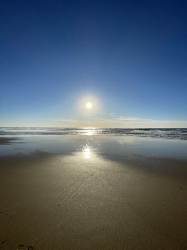 A sunset while walking at San Gregorio State Beach, California. thumbnail