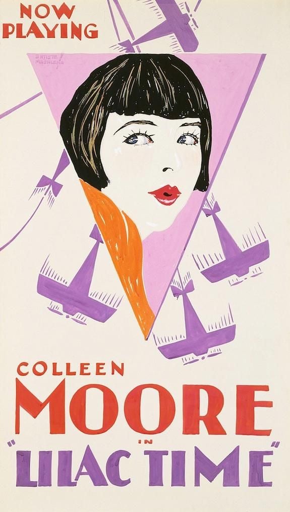 Colleen Moore by Batiste Madalena. Gouache over graphite poster, 1928