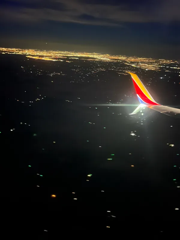 Southwest flight over an illuminated Montana. thumbnail