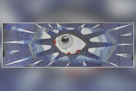 The Psychedelic Eye&nbsp;mosaic, once on the wall of the deep end of John Lennon's swimming pool, is now freestanding and up for auction.
