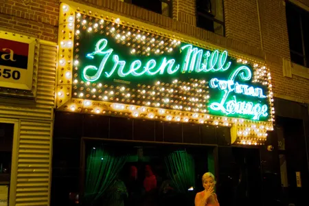 The Green Mill Cocktail Lounge, once partially owned by a member of the Chicago mafia syndicate.