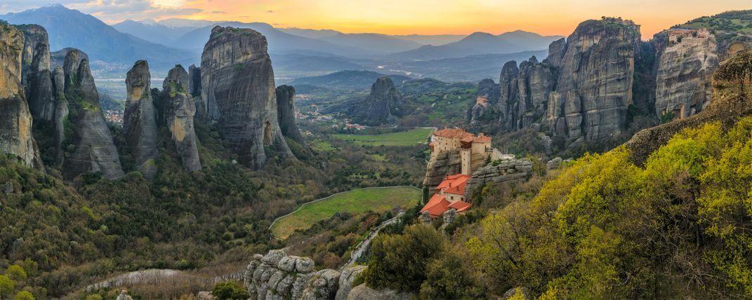 Meteora amid the limestone pillars
