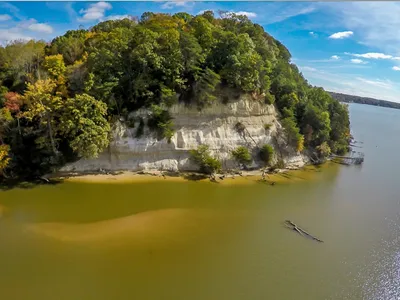 Fones Cliffs along the Rappahannock River in Virginia. Last week, the Rappahannock Tribe announced the reacquisition of 465 acres of ancestral homeland along the river.