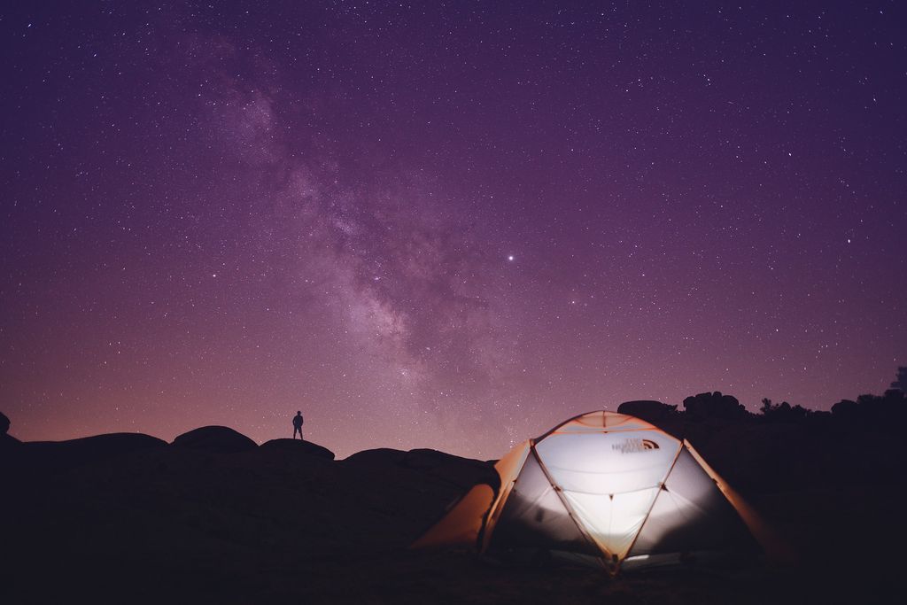 Tent and night sky