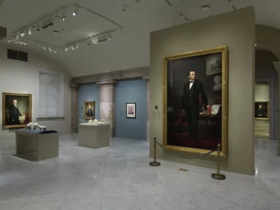 &ldquo;Abraham Lincoln&rdquo; (1865) by W.F.K. Travers in the &quot;America&#39;s Presidents&quot; gallery at the Smithsonian&#39;s National Portrait Gallery, on loan from the Hartley Dodge Foundation.