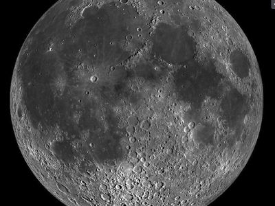 LRO mosaic of wide angle camera images of the near side. You can explore the surface of the Moon in detail yourself at the LROC web site.