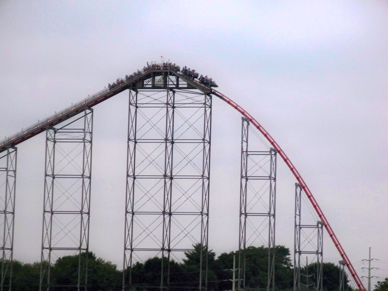 The Steel Force rollercoaster at Dorney Park in Allentown, Pennsylvania ...