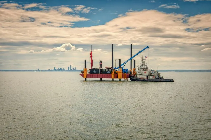 A 90-foot barge