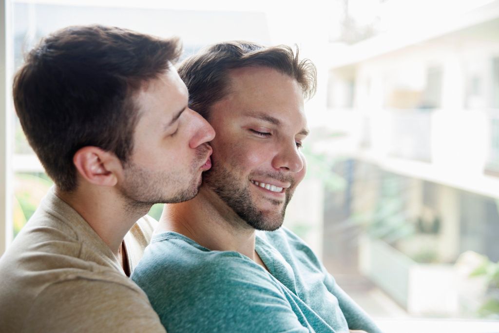 gay cheek kiss