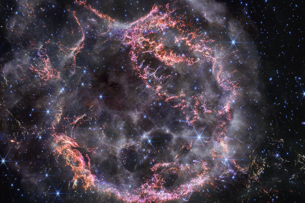 A colorized image of the remnants of supernova