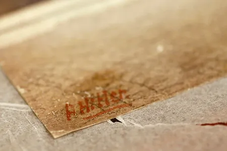 Hitler's signature on one of his watercolors. 