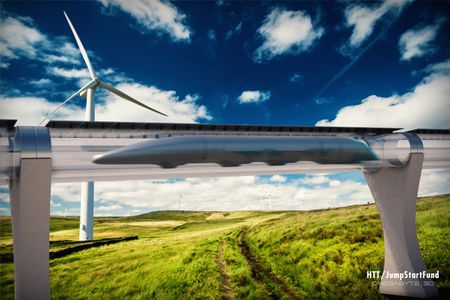 A concept illustration of the Hyperloop