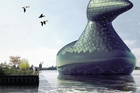 An artistic depiction of the duck. 