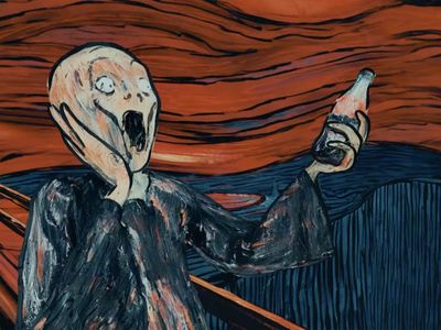 Still from &quot;Masterpiece&quot; featuring Coca-Cola&#39;s take on&nbsp;The Scream&nbsp;(1895)