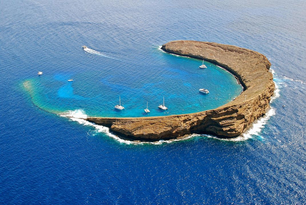 Half-submerged crater of Molokini