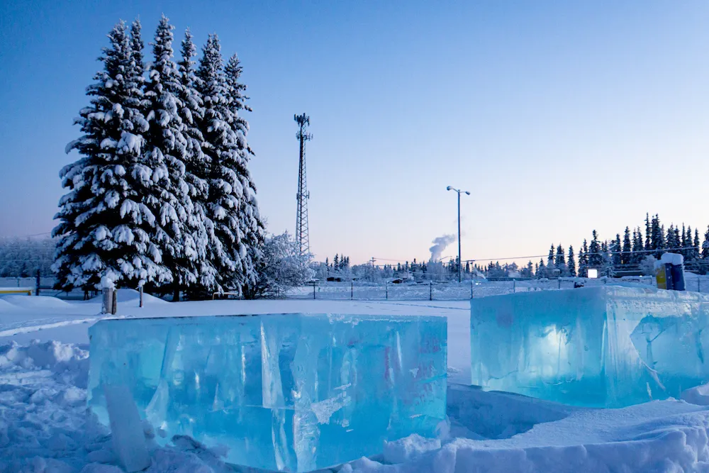 Blue ice used at World Ice Art Championships