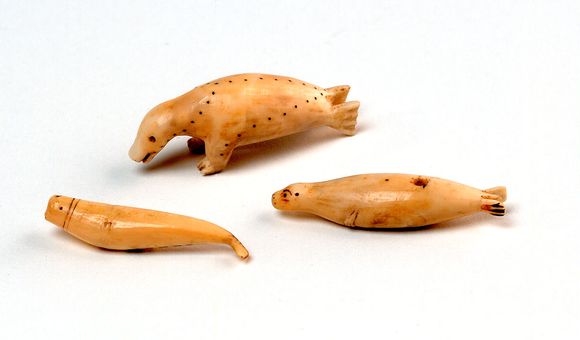 These walrus ivory carvings were collected in the mid-1880s. They were featured in a catalogue for the exhibition 