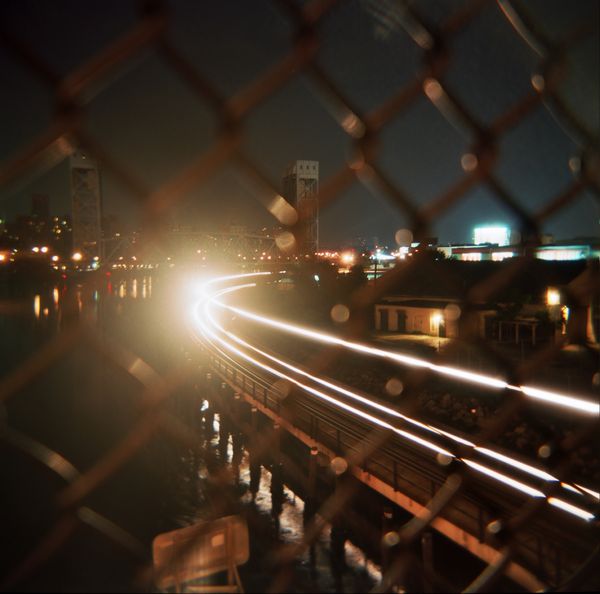 Bronx Midnight Train- 10 second exposure, Fuji Color Negative 400asa 120 film. thumbnail