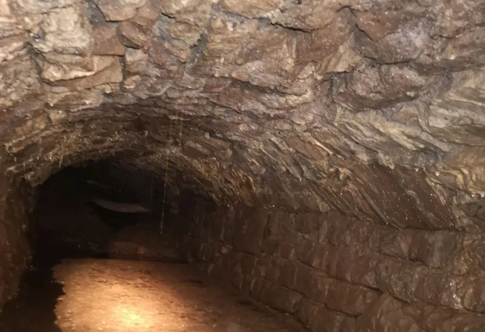 View of the long-forgotten tunnel in Tintern, Wales