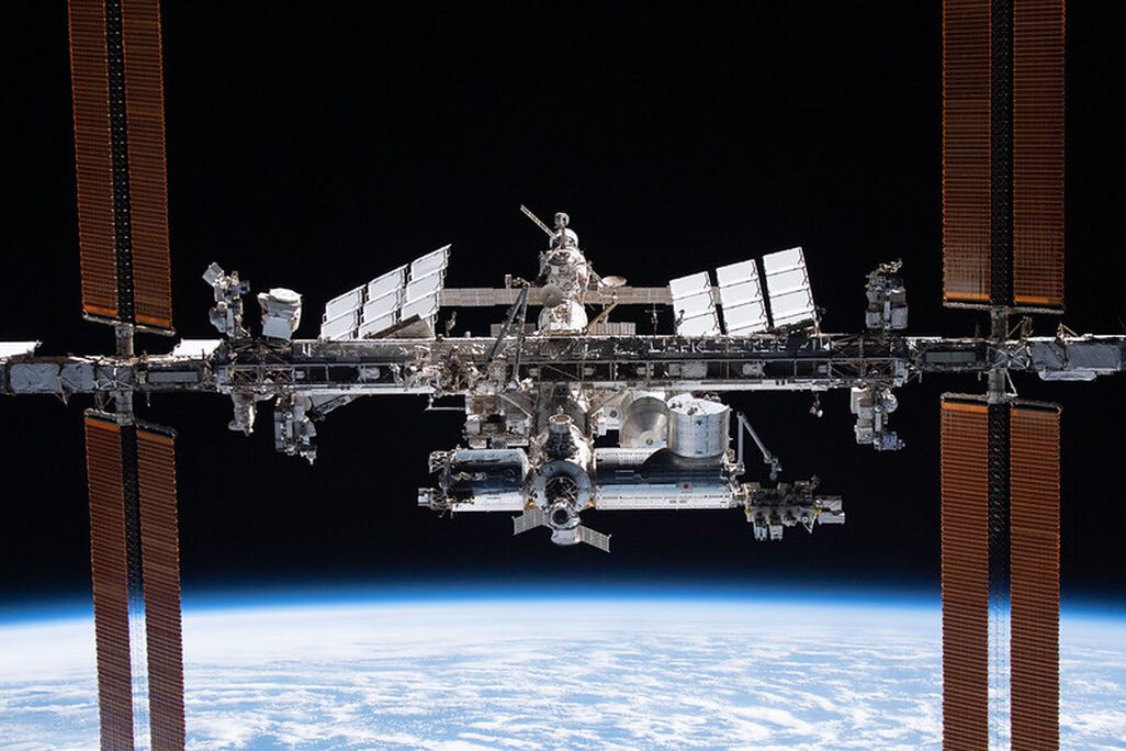 the ISS above earth