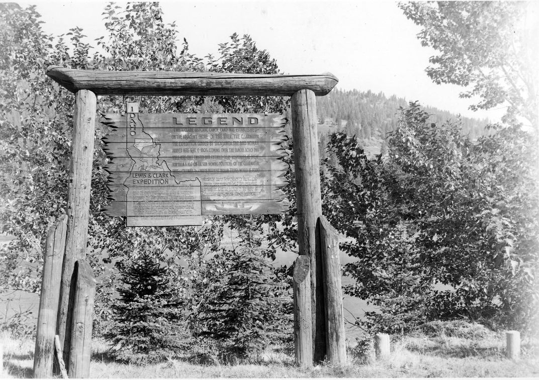 Archival photo of historical highway marker