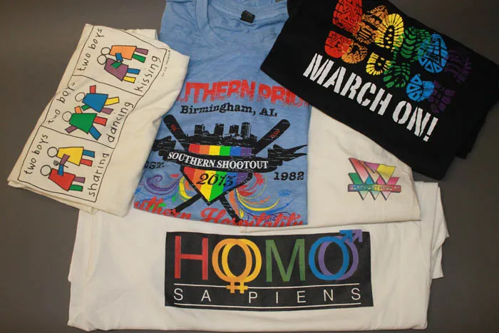 Collection of rainbow-printed t-shirts