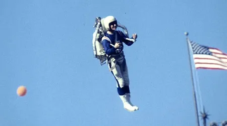 Jetpack pilot at Super Bowl I in 1967