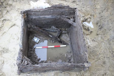 Carpentry waste inside one of the Roman-era wells discovered in England.