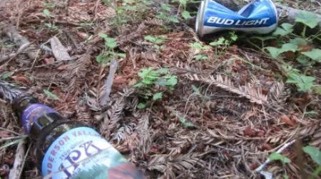 In Mendocino County’s backwoods redwood country, litterbugs drink both Bud Light as well as the locally brewed, locally loved beers of Anderson Valley Brewing Company.