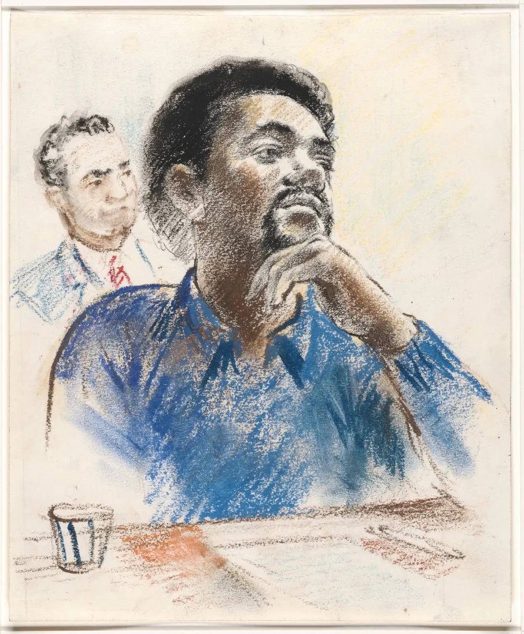 A sketch of Seale on the witness stand in 1971