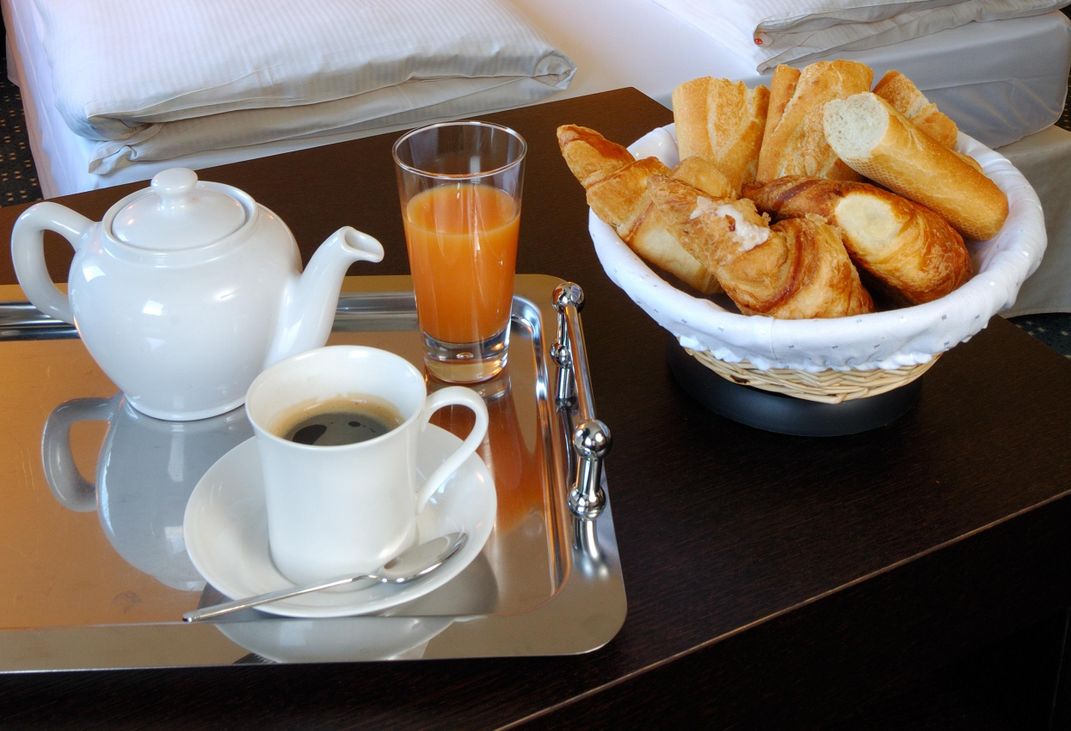 Traditional French breakfast or <i>petit-déjeuner</i>