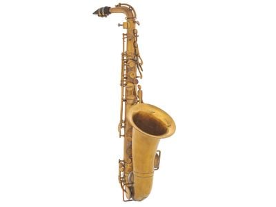 Adolphe Sax made this alto saxophone in 1857, long after he had switched to brass. The sax is still a woodwind instrument, though.
