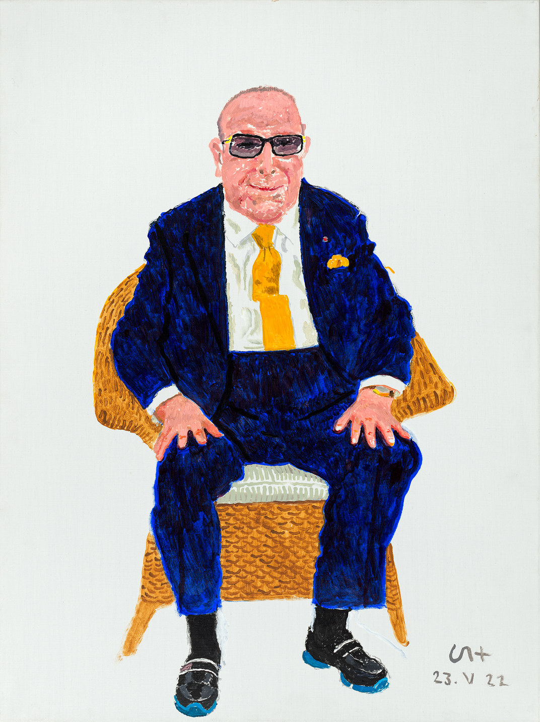 David Hockney, Clive Davis, May 23rd, 2022, acrylic on canvas