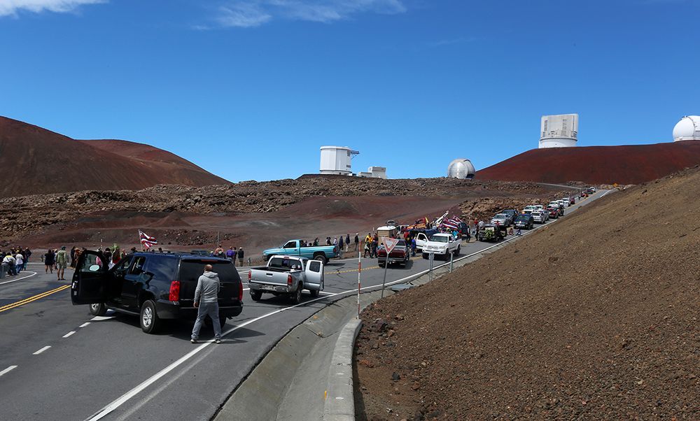 Protesters Block TMT Groundbreaking