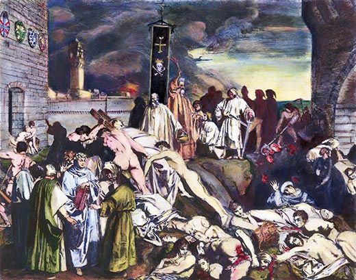 Giovanni Boccaccio depiction of the plague