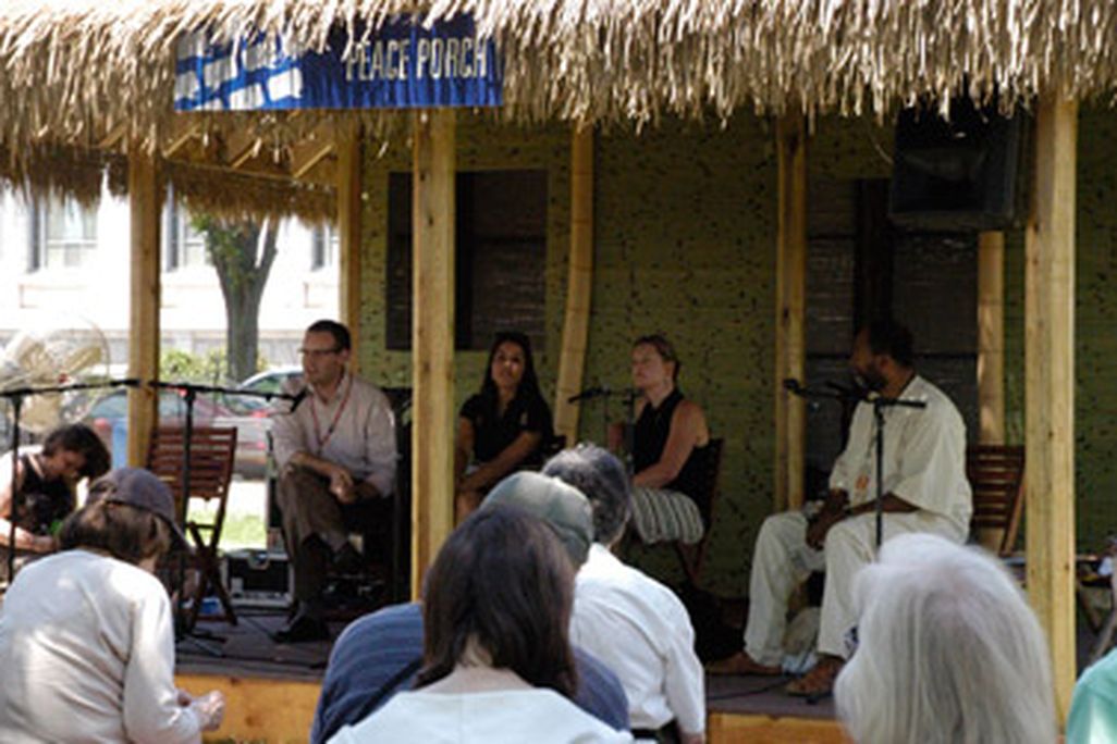 Presenters discuss the Peace Corps at the 2011 Smithsonian Folklife Festival.