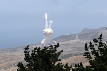 A ground-based incerceptor launches from Vandenberg AFB in California on May 30.
