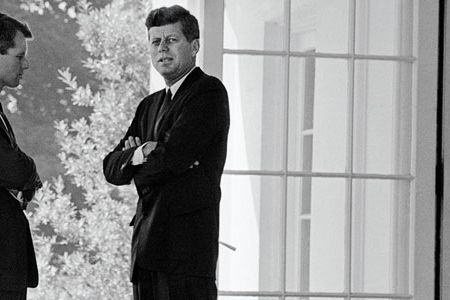 John F. Kennedy, right, with his brother Robert, during the Cuban missile crisis in 1962.