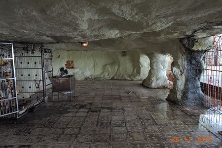 The cave is supported by six pillars hewn from the same rock.